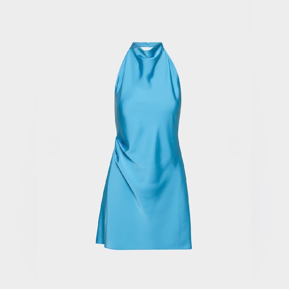 NWT Aritzia Wilfred Audience Satin halterneck mini dress - Picture 3 of 14